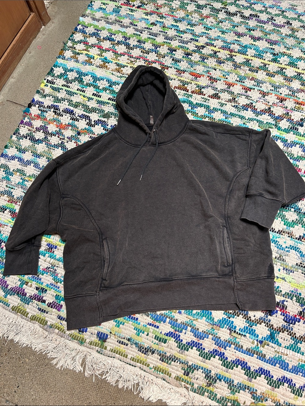 FP Movement by Free People Oversized Deep Brown Hooded Sweatshirt